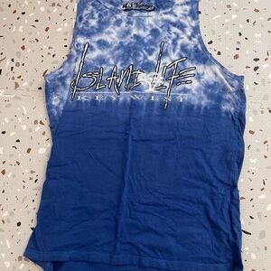 Blue Tie-Dye Sleeveless Top